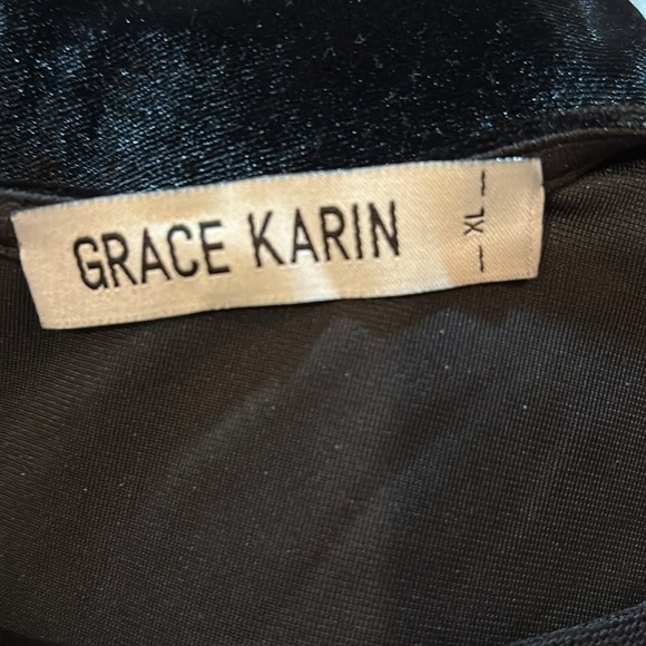 GRACE KARIN Women Sleeveless Lace Patchwork Deep V-Neck A Line Flared Dress - Picture 15 of 16